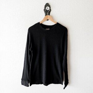 Arizona Jeans Size Large Black 100% Cotton Long Sleeve Thermal Layering Tee